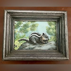 Vintage oil paint of squirrel